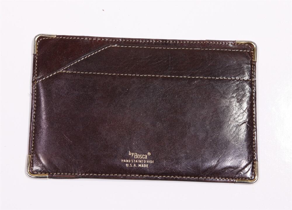 Bosca Hand Stained Hide Vintage Breast Pocket Wallet Secretary 5.5" x 3.5"